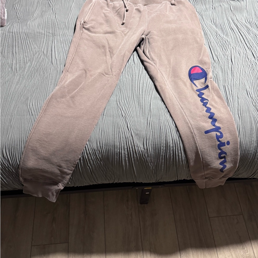 Champion Beige Sweatpants with Logo